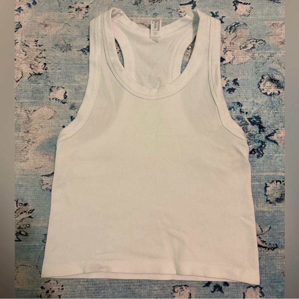 White Racerback Tank Top - Picture 1 of 3